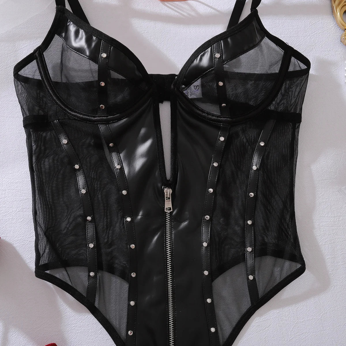 Midnight Siren PU Leather Bodysuit