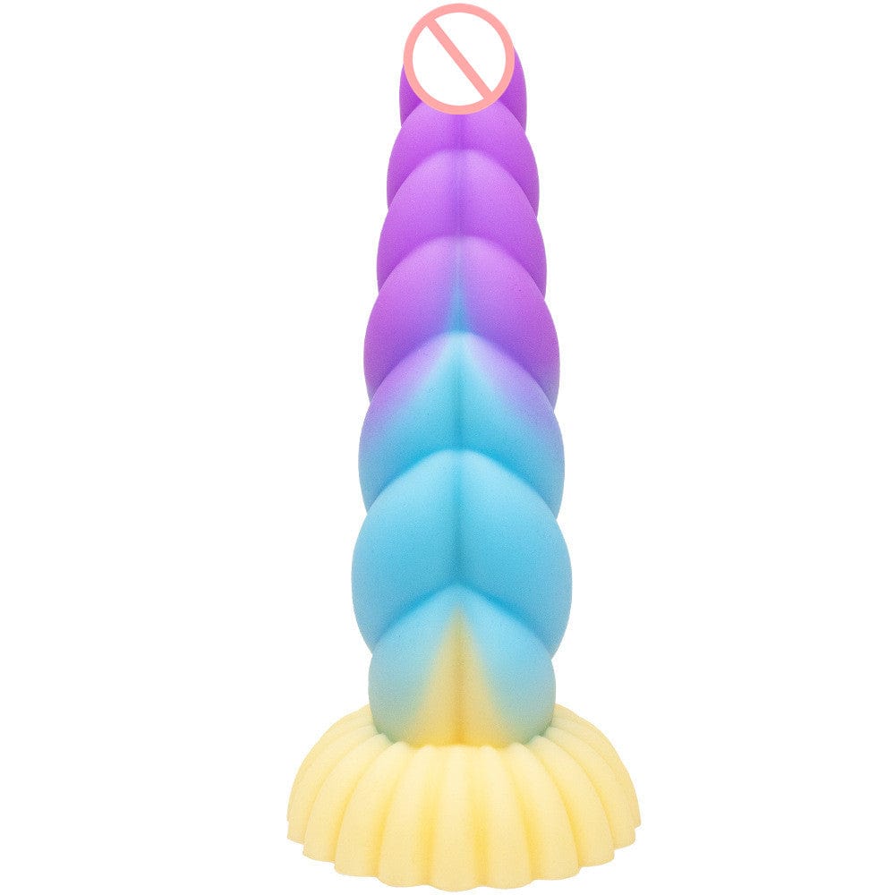 9.05‘’ Colorful Braid Dildo Vibrator Liquid Silicone Anal Plug