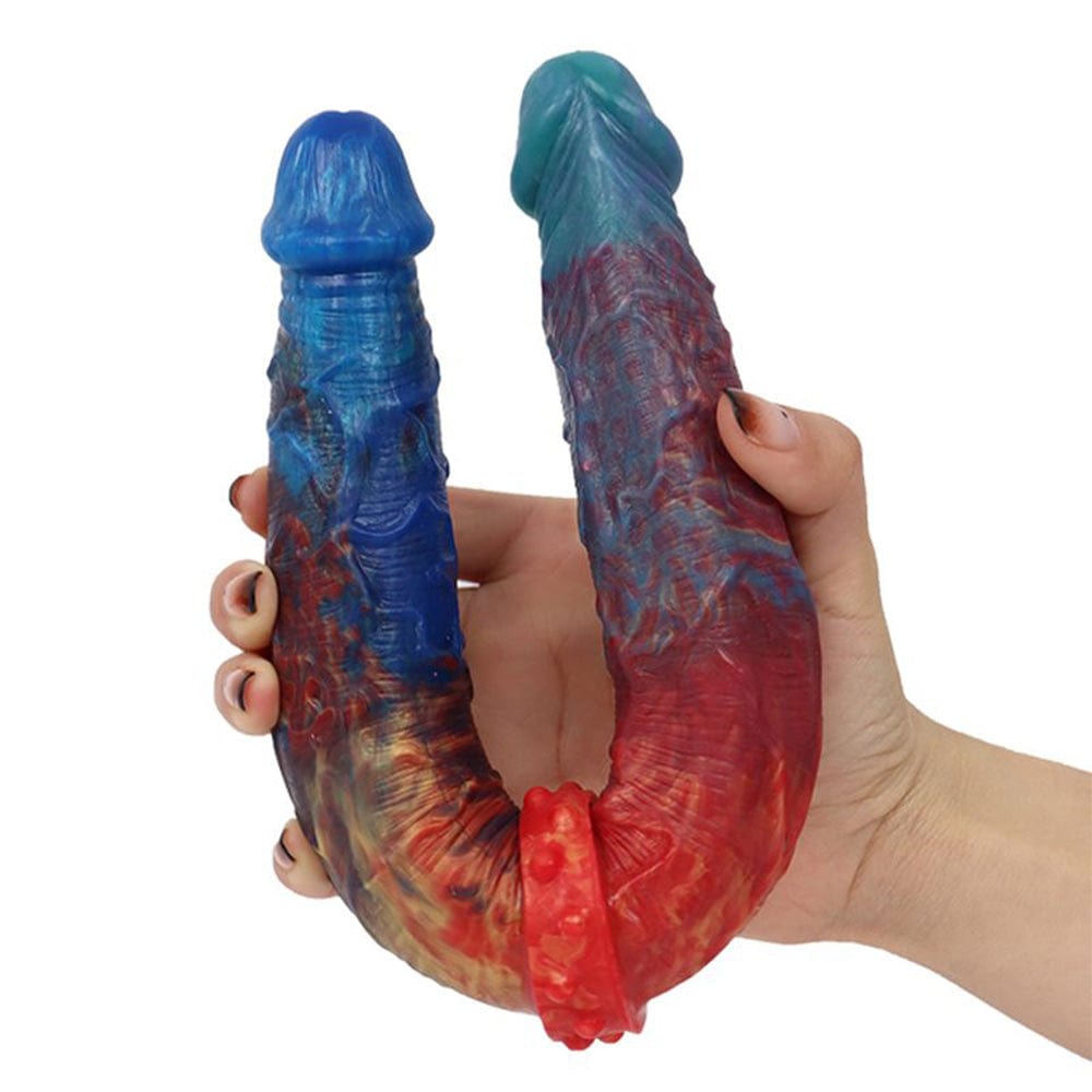 13.78‘’ Colorful Double-Ended Liquid Silicone Anal Plug Dildo