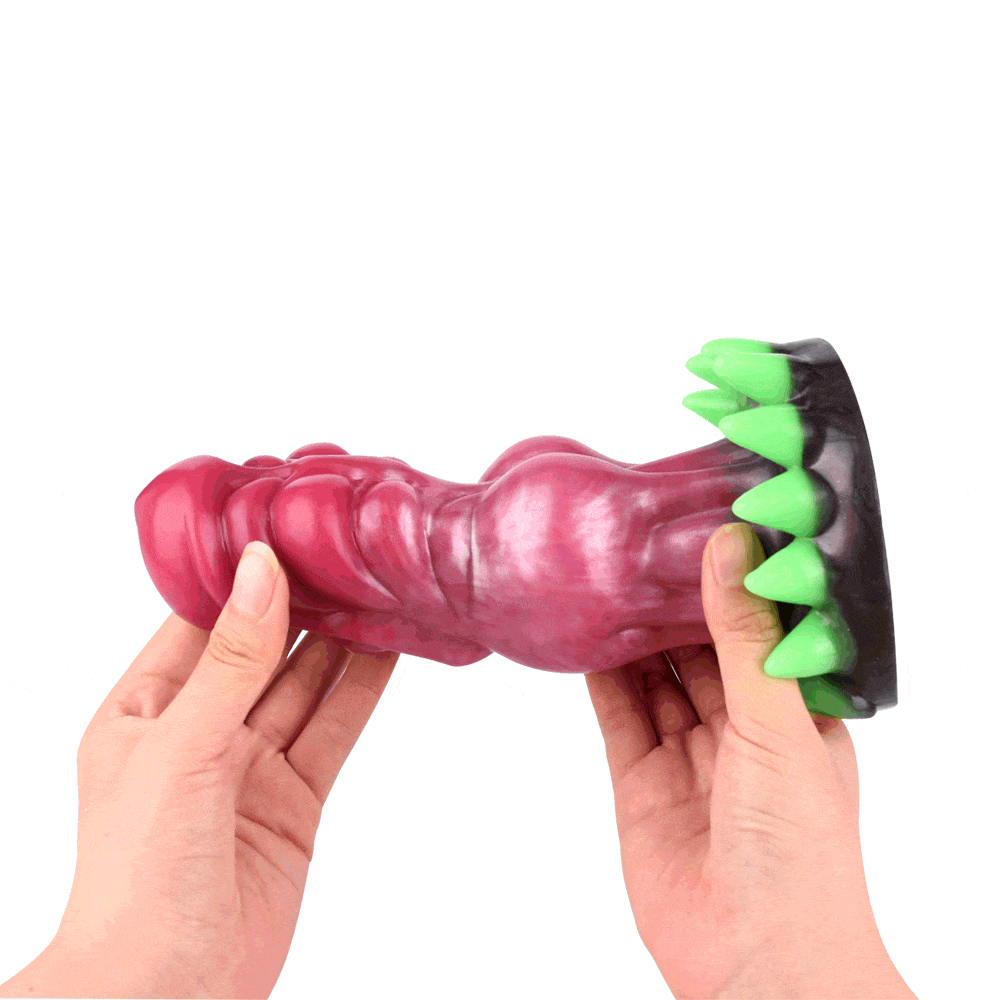 6.3‘’ Surreal Realistic Wolf Teeth Luminous Silicone Dildo With Suction Cup