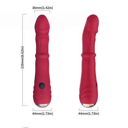 3 In 1 Steel Ball Sliding Heating Clitoral G-Spot Vibrators