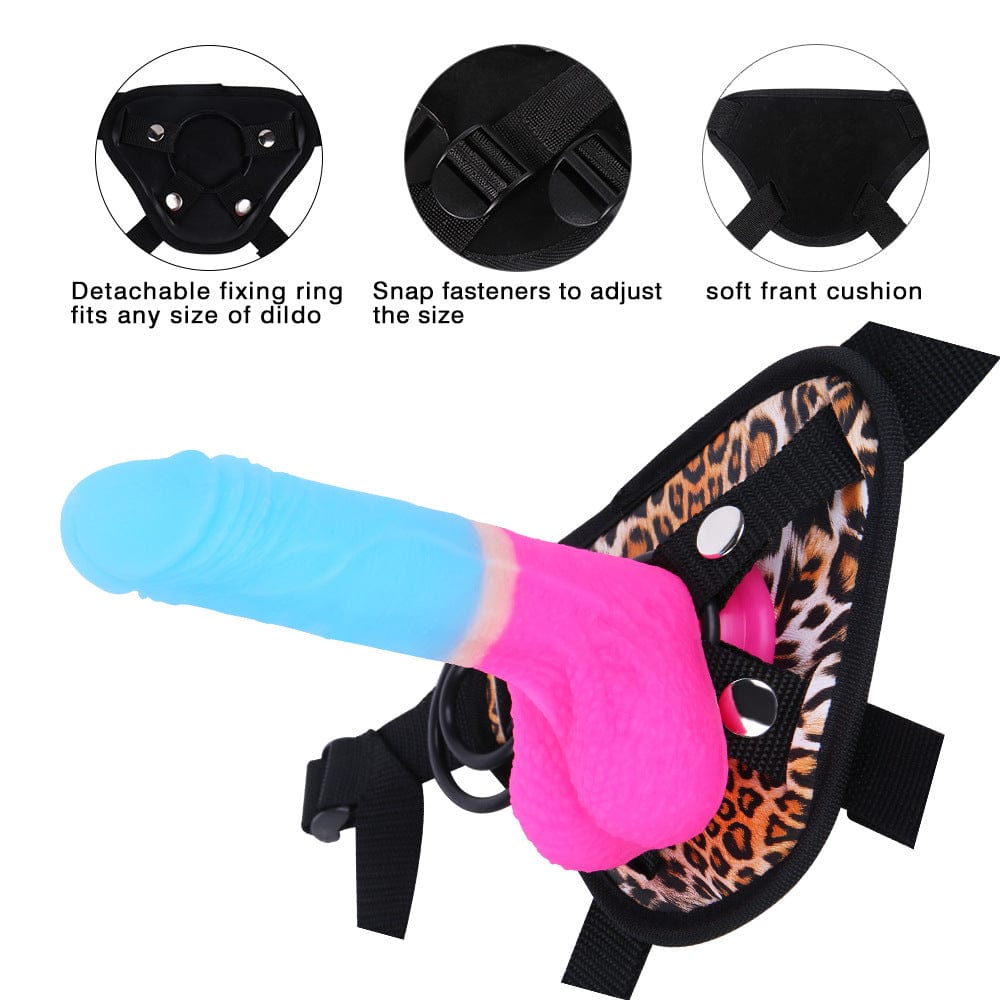 7.09‘’ Strap-on Dildo Leopard Belt For Lesbian Couple