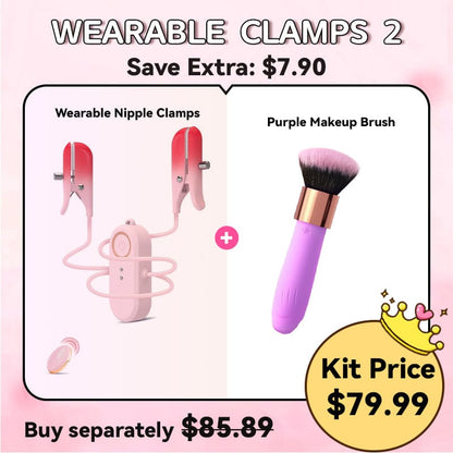 2 In 1 Wearable Nipple Clitoral Clamps Stimulation Vibrator For Women