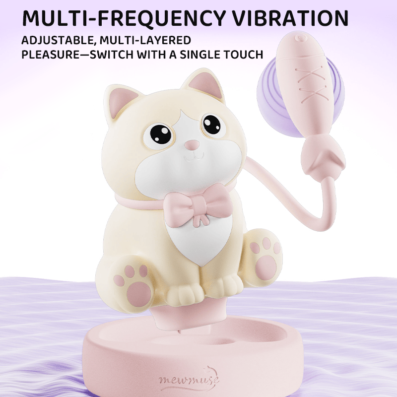 MEWMUSE PIPPA MIAO Cute Cat-Shaped Suction & G-Spot Vibrator Desk Toy Design