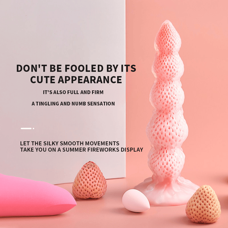 Light Snow Strawberry Tower Simulated Silicone Dildo