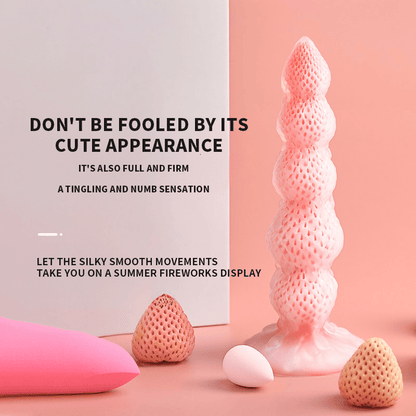Light Snow Strawberry Tower Simulated Silicone Dildo