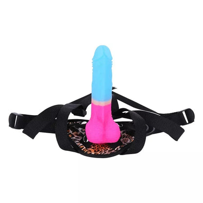 7.09‘’ Strap-on Dildo Leopard Belt For Lesbian Couple