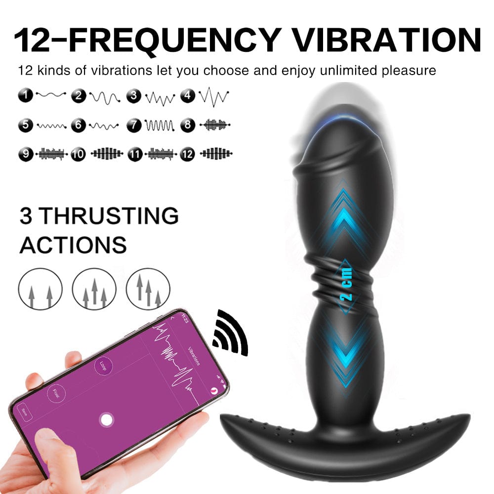 Lurevibe - Remote App Control Dildo Butt Plug Vibrator Anal Sex Toys for Men