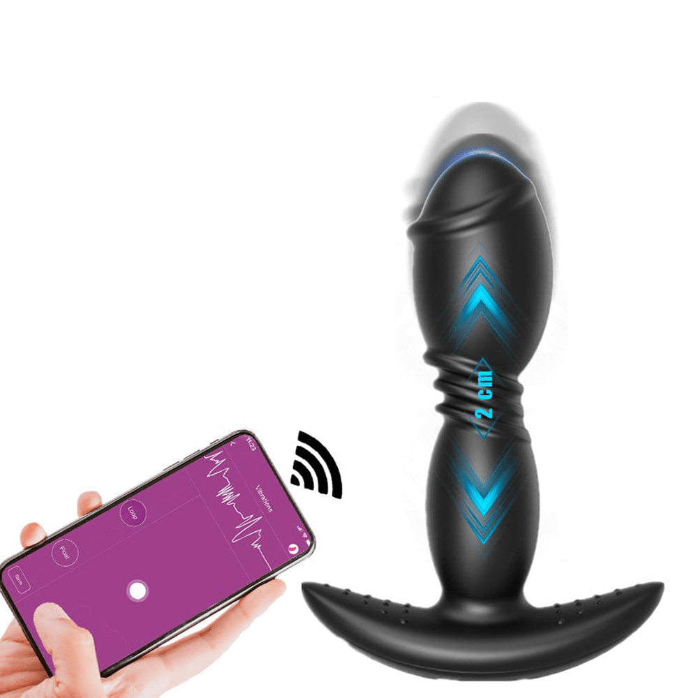 Lurevibe - Remote App Control Dildo Butt Plug Vibrator Anal Sex Toys for Men