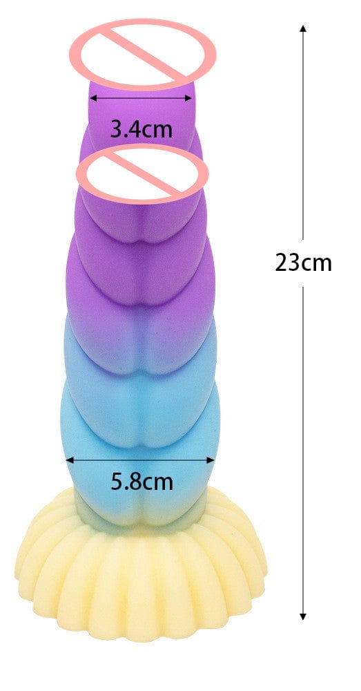 9.05‘’ Colorful Braid Dildo Vibrator Liquid Silicone Anal Plug