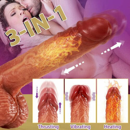 6.3‘’ Lurevibe - 3-in-1 Thrusting 5 Vibrations 42 ℃ Heating Realistic Non-sticky Blush Dildo