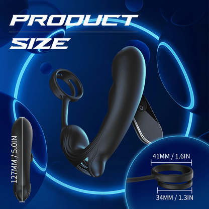 9 Speed Vibrating Prostate Massager Delayed Ejaculation Ring Anal Plug Vibrator With Remote Control