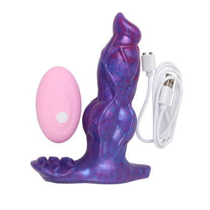 4.9‘’ Remote Control Vibrating Dildo Clit Stimulate Anal Plug
