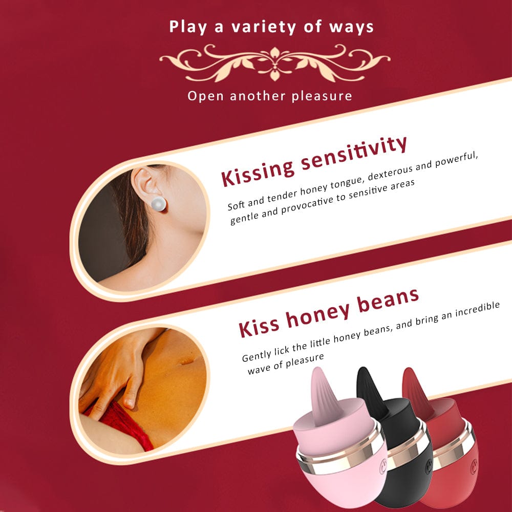 Lurevibe - Licking Tongue 10 Modes Egg Vibration Medical Silicone