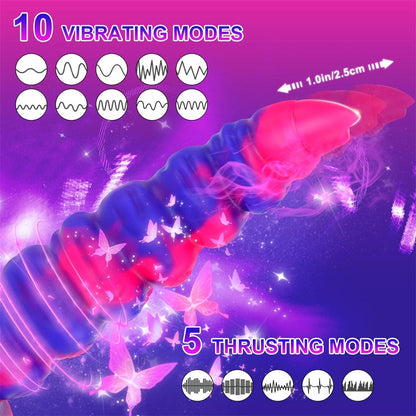 8.66‘’ Fantasy Monster Dildo Vibrator Thrusting Dildo Anal Beads Vibrator
