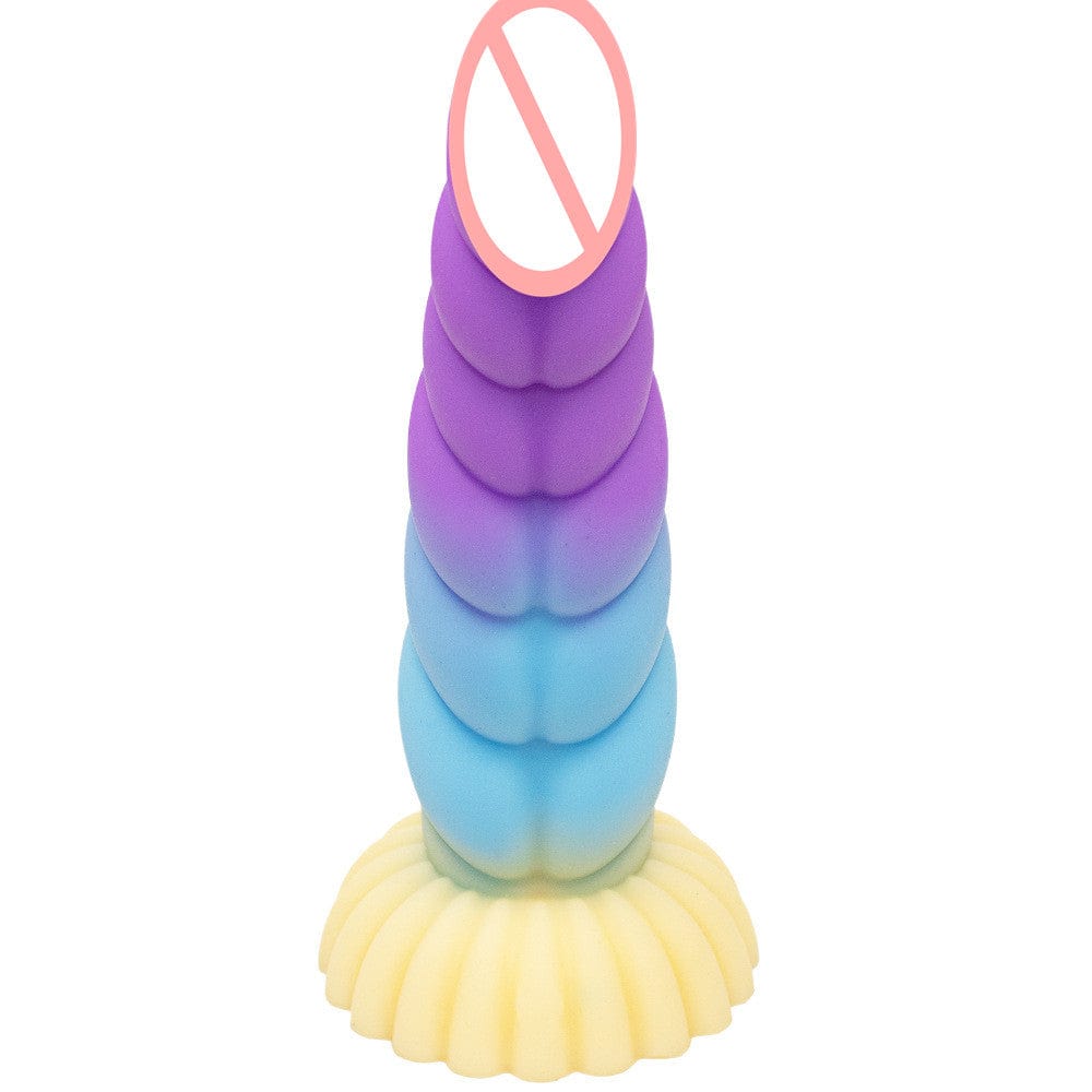 9.05‘’ Colorful Braid Dildo Vibrator Liquid Silicone Anal Plug