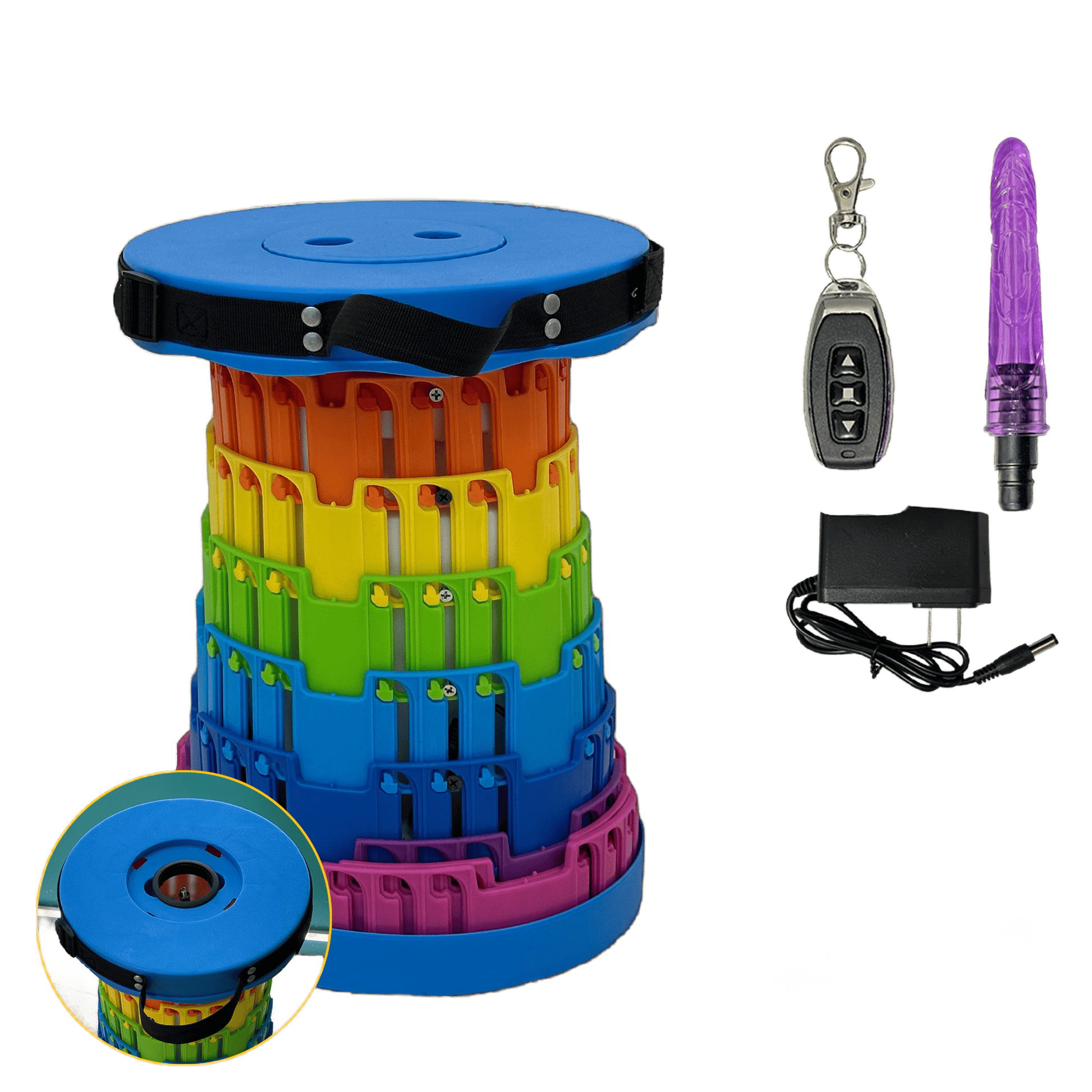 TOYHEERG Rainbow Chair Sex Dildo Machine Outdoor Stimulation