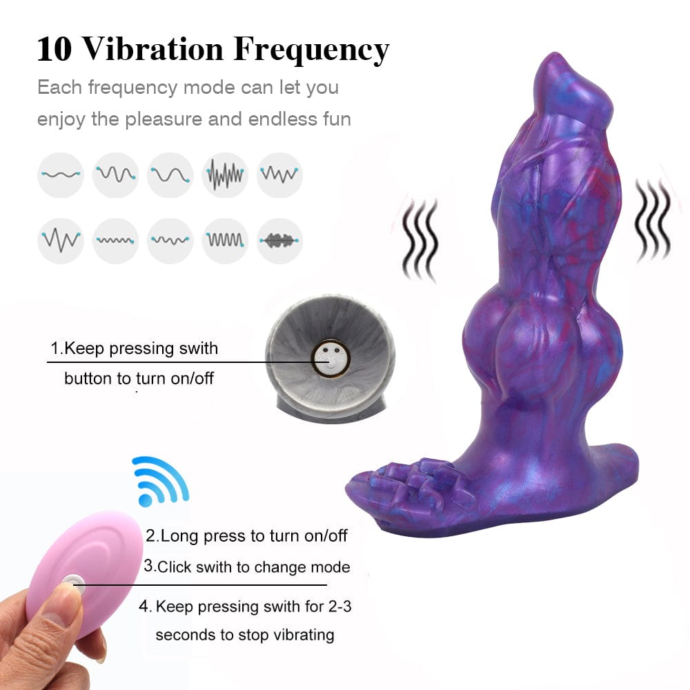 4.9‘’ Remote Control Vibrating Dildo Clit Stimulate Anal Plug