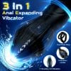 Starship Prostate Massager Vibrating Inflating Expanding Anal Toy with Dual Rings