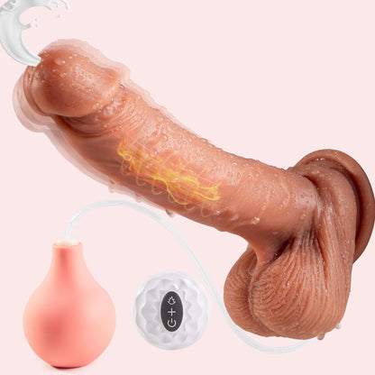 6.7‘’ Silicone Vibrating Squirting Dildo with Remote Control 7 Vibration Modes