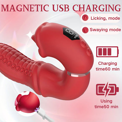 Octopus Tongue Licking Swing Clitoris G Spot Vibrator