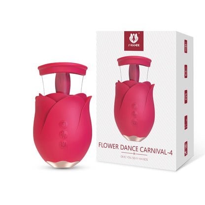 Vortex - Purple Rose Sucking Licking Vibrator With Detachable Cup