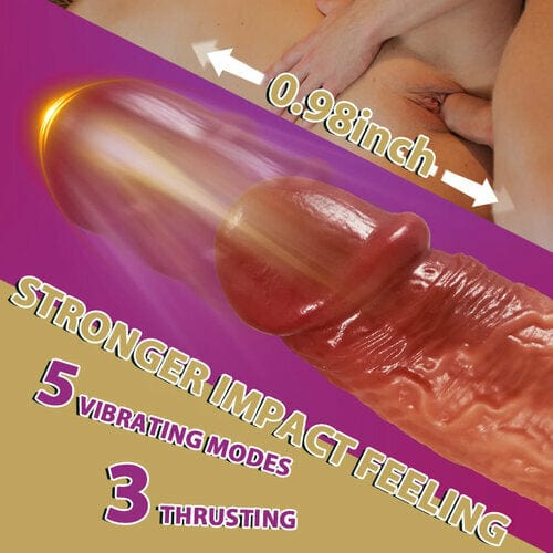 6.3‘’ Lurevibe - 3-in-1 Thrusting 5 Vibrations 42 ℃ Heating Realistic Non-sticky Blush Dildo