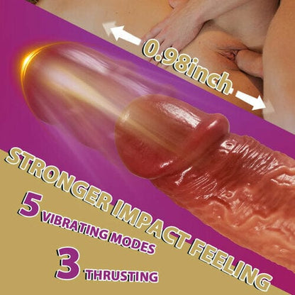 6.3‘’ Lurevibe - 3-in-1 Thrusting 5 Vibrations 42 ℃ Heating Realistic Non-sticky Blush Dildo