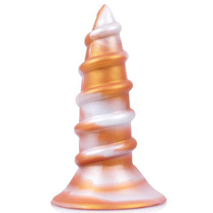8.86‘’ AIMITEX Gold Silicone Screw Super Thick Penis Butt Plug Anal Sex Toy