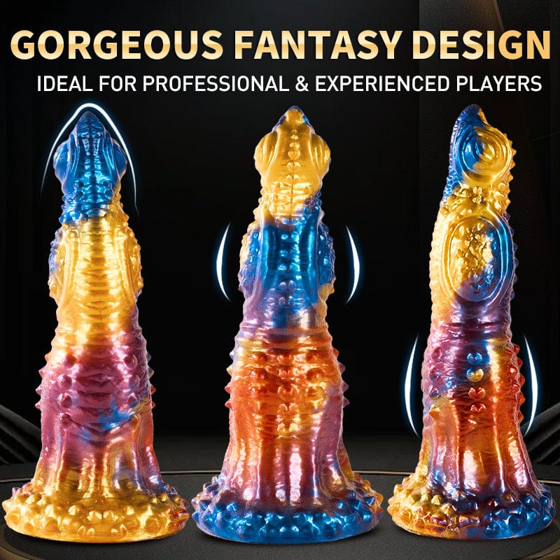 7‘’ Colorful Golden Phoenix Electric Telescopic Vibrating Dildo With Remote Control