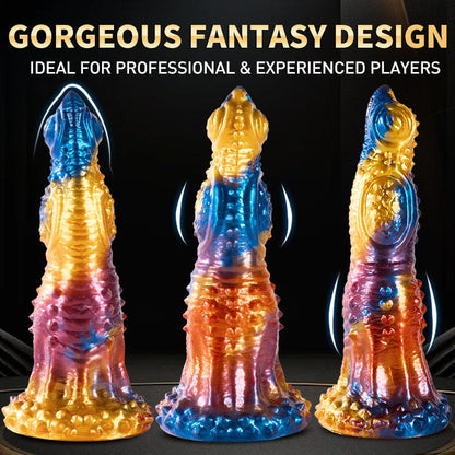 7‘’ Colorful Golden Phoenix Electric Telescopic Vibrating Dildo With Remote Control