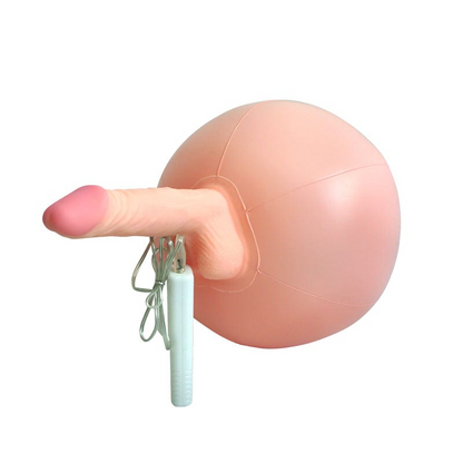 6.3‘’ Bouncy Inflatable Sex Ball with Remote Control Vibrating Realistic Dildo