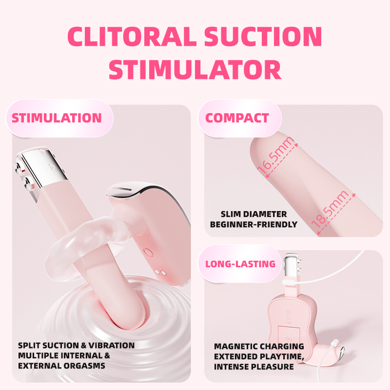 Musical Instrument Shape Discreet 2-in-1 Clitoral Suction Vibrator