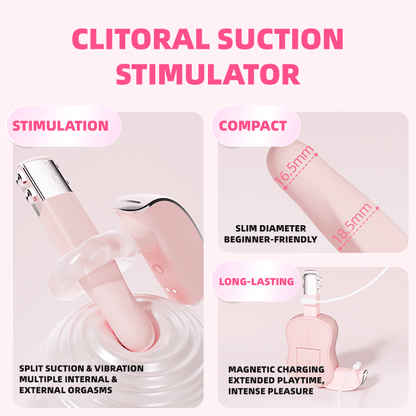 Musical Instrument Shape Discreet 2-in-1 Clitoral Suction Vibrator