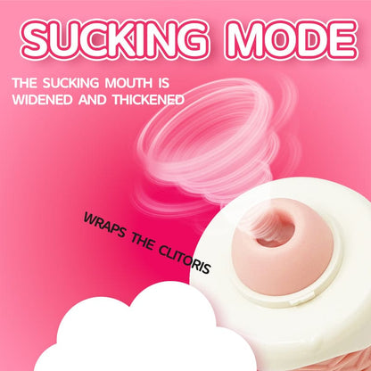 Peachy Bunny Ice Cream Cone Clitoral Suction Heating Vibrator