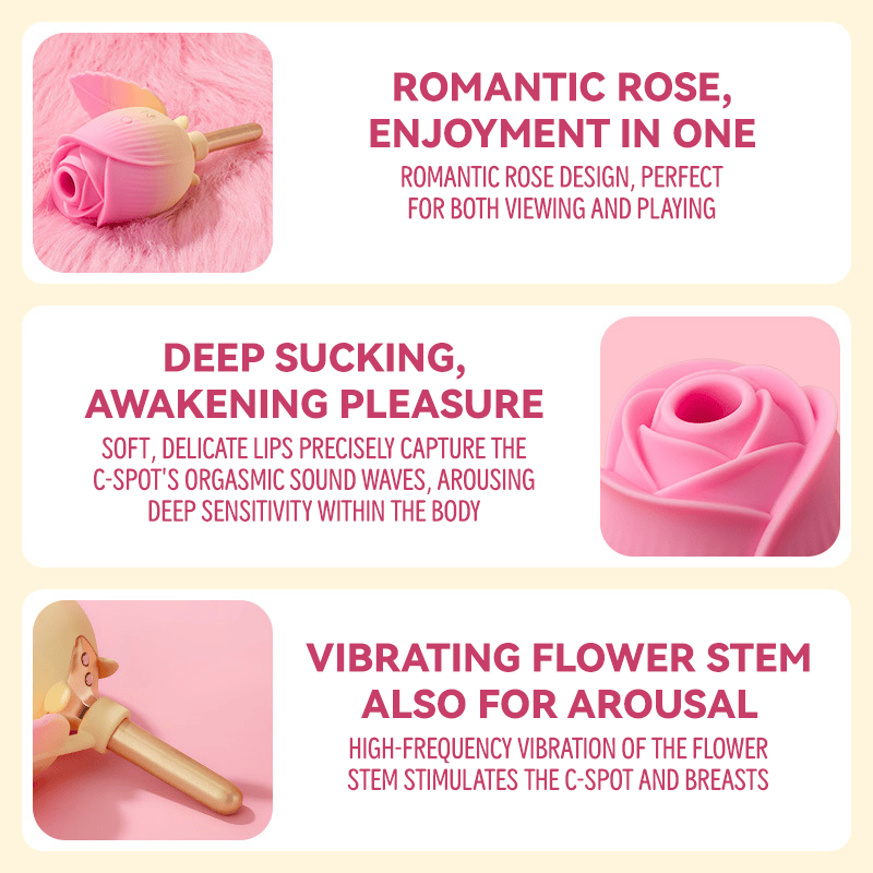 Rose Hand-Held Sucking Vibrating Vibrator