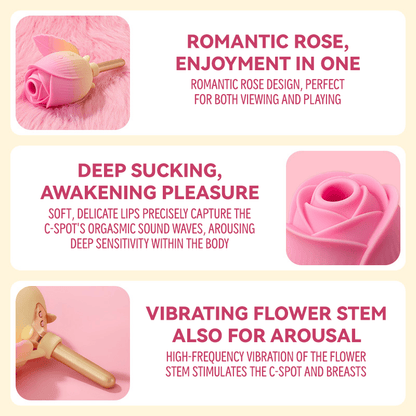 Rose Hand-Held Sucking Vibrating Vibrator
