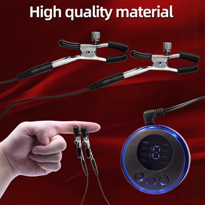 Electric Shock Nipple Clitoral Clip Chain