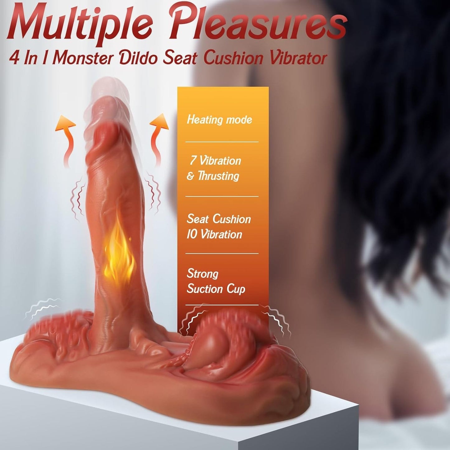 4 in 1 Sit and Ride Monster Dildo Vibrator with Remote Control