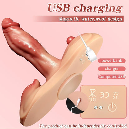 Sit and Ride Thrusting G Spot Clit Dildo