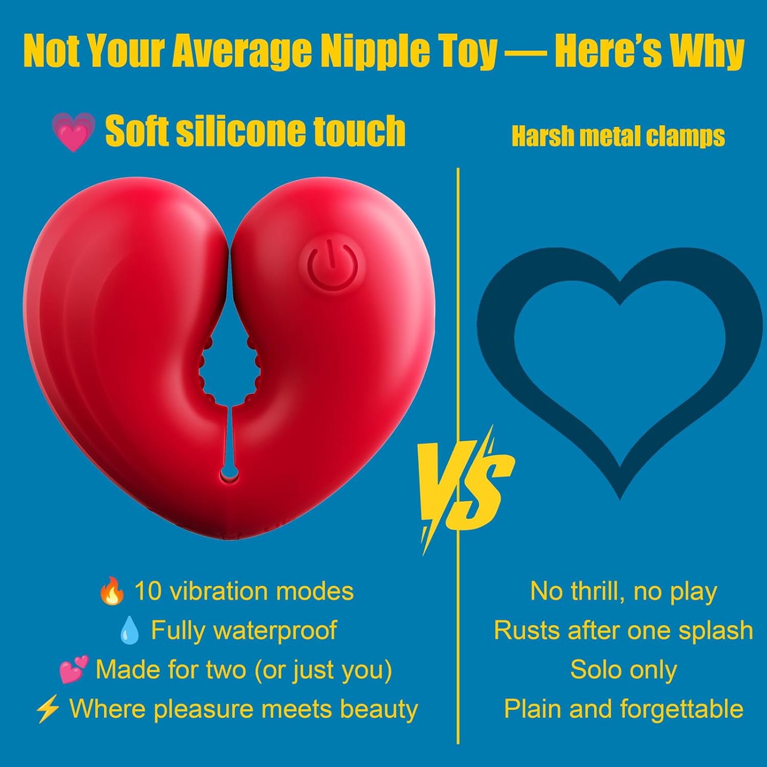 Heart-shaped Vibrating Nipple Clamps
