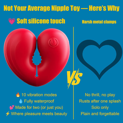 Heart-shaped Vibrating Nipple Clamps