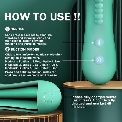 Lurevibe - Small Dinosaur Vibrator Telescopic Tongue Sucking Clit Stimulation Vibrator