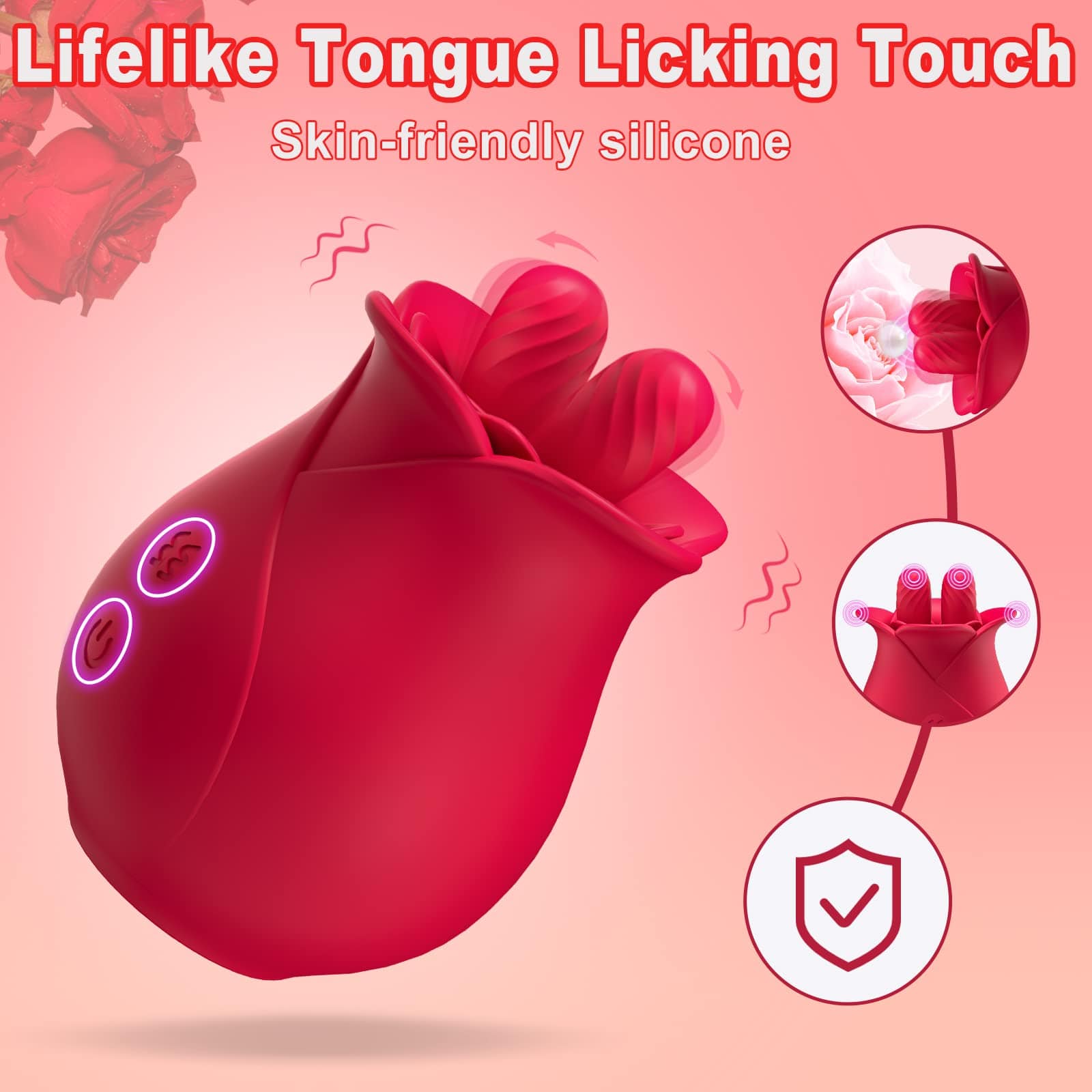 Lurevibe - Rose Romeo Double Tongue Lick Shaker clitoral nipple orgasmic sex toy