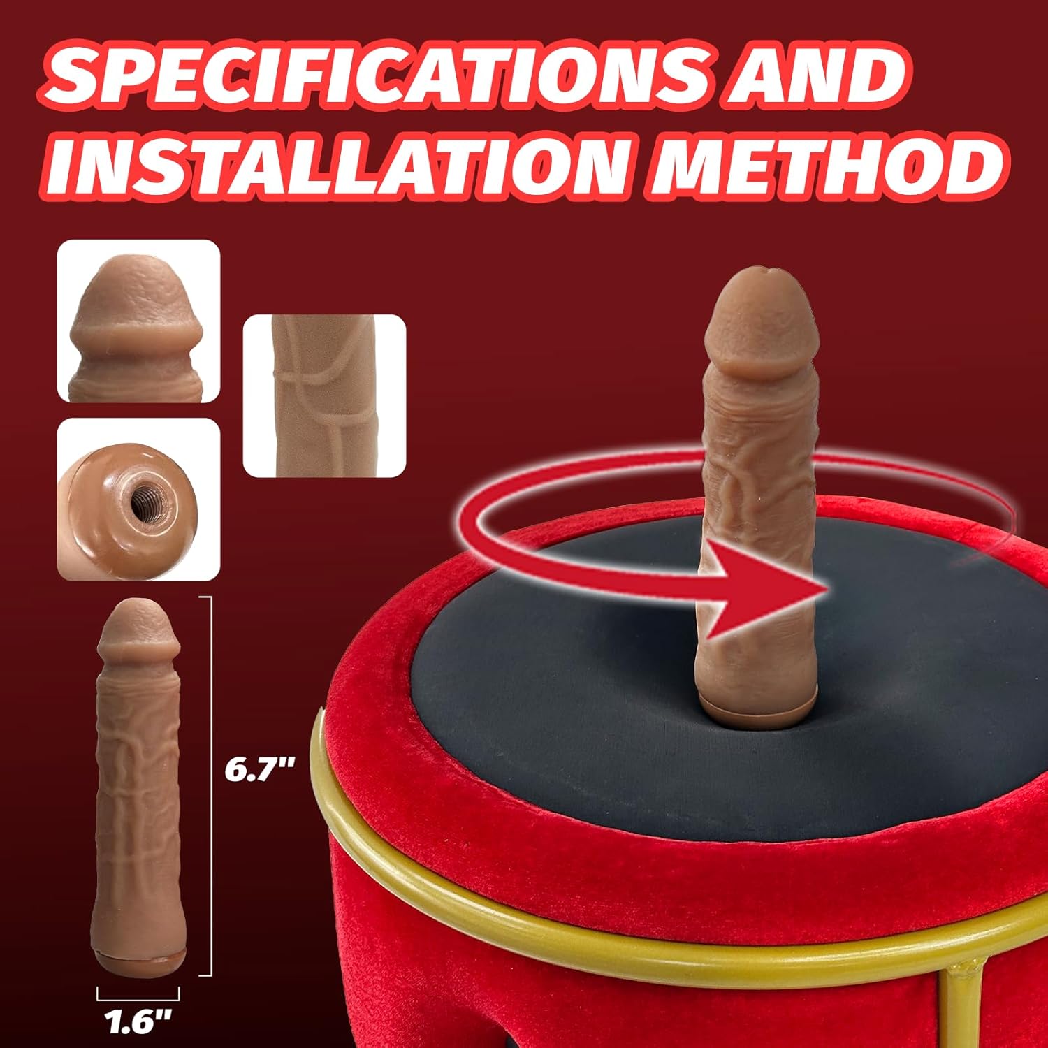 Red Seat Dildo Machine Chair Massage Seat
