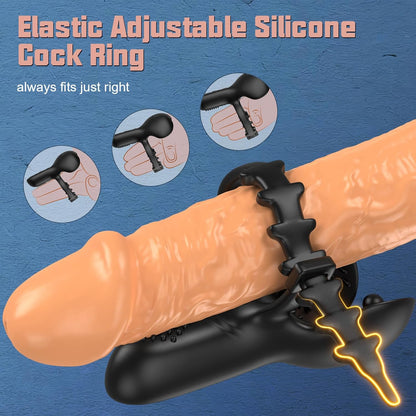 3 In 1 Vibrating Adjustable Penis Ring Vibrator