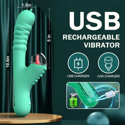Lurevibe - Small Dinosaur Vibrator Telescopic Tongue Sucking Clit Stimulation Vibrator
