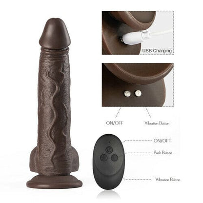 6.7‘’ Lurevibe - K05 Emulated Black Coffee Masculine Wireless Telescopic Rotating Vibrating Rod