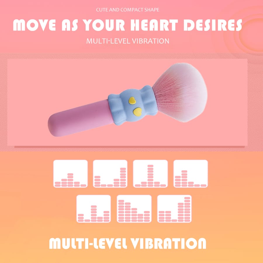 Mini Cute Emoji Makeup Brush 10-Frequency Vibrator