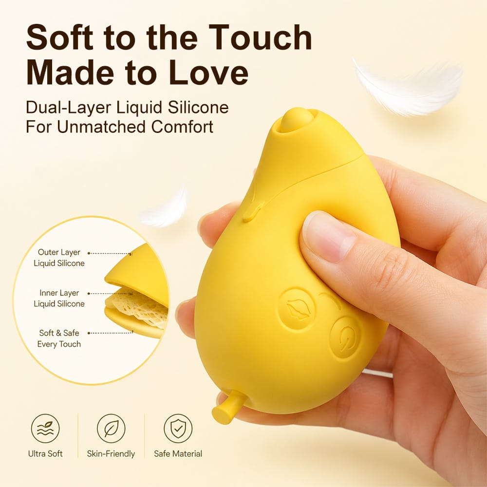 Cute Mango-Shaped Triple Function Sucking Vibrator